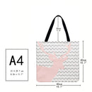 Deer Printed Shoulder Shopping Bag Casual Large Tote Handbag (40*40cm)