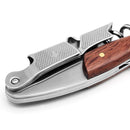 Portable Stainless Steel Wine Bottle Opener Wooden Handle Screw Corkscrew