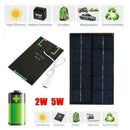 2W 5V Solar Panel USB Port Phone Charger Travel Portable E0V4