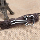 10pcs Unique Guitar Shape Braid Bracelet String Band Bangle Coffee