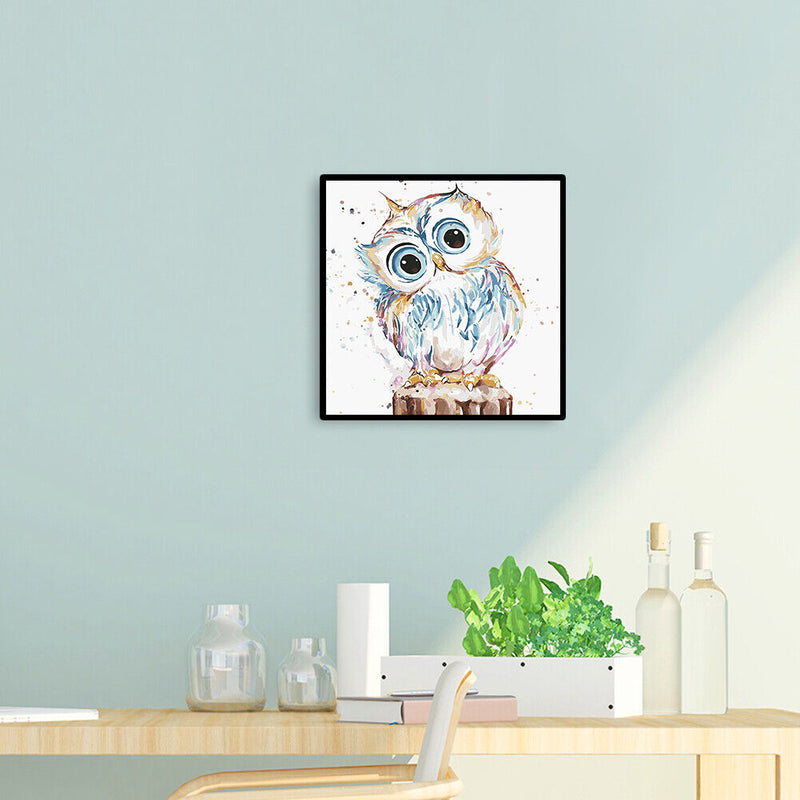 Cute Owl Oil Painting By Numbers Kit DIY Frameless Picture On Canvas Craft