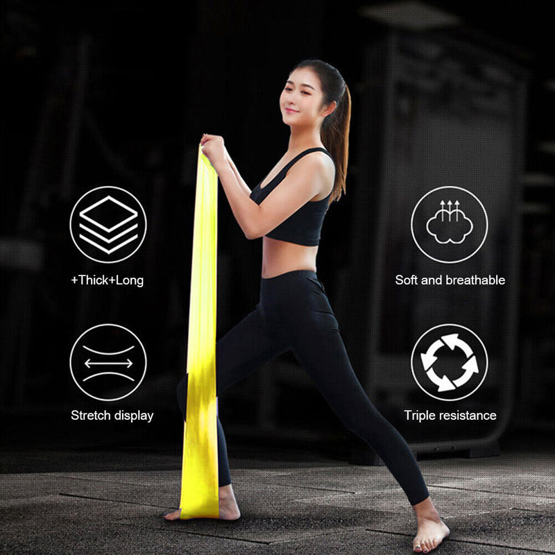 4pcs Yoga Pull Strap Belt Fitness Stretch Pilates Resistance Band (Yellow)
