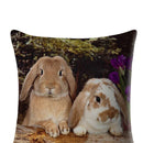 Non-fading Bunny Printed Pillowcases Square Cleanable Sofa Car Cushion Covers