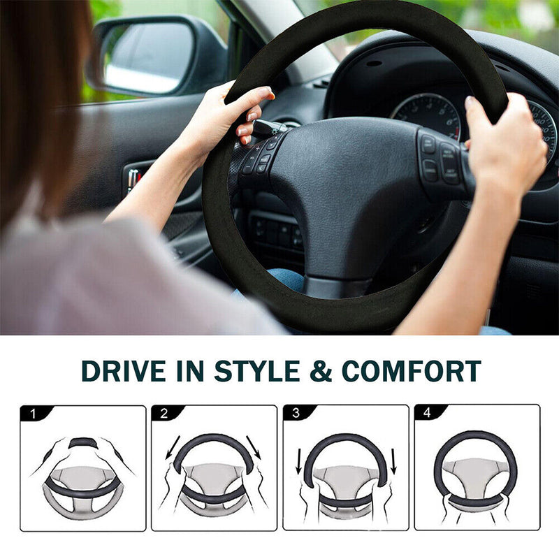 Car Heated Steer Wheel Cover Electric Heating 10W Hand Warmer Cover (Black)