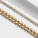 Jewelry Adjustable Chunky Chain Diamond Anklet Layered Accessory Cuban Link