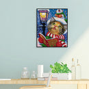 Full Cross Stitch Christmas Cat DIY Embroidery Cotton Thread Home Decor Pictures