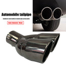 Car Bent Dual Exhaust Muffler Tip Bolt-on Slant Cut Black Titanium (76mm) Newly