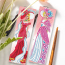 2pcs DIY Diamond Painting Leather Bookmark Lady Mosaic Special-shaped Drill Art