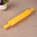Rolling Pin Pattern Baking Tool Fondant Embossed Mold Cake Deco(Yellow