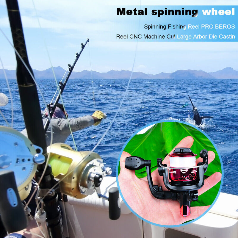 Metal Spinning Fishing Reel Die Casting 5.2:1 Wheel Fishing Tackle (Red) Newly