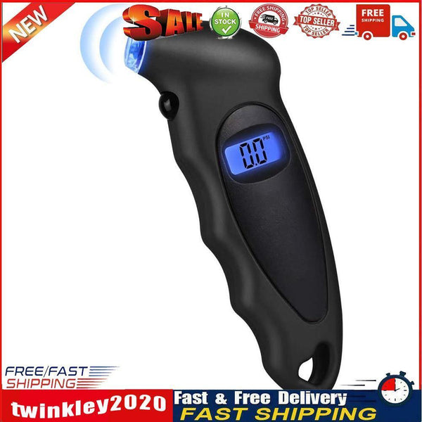 HB-110 Digital Tire Pressure Gauge 0-150 PSI for Car Motorcycle (Black) Newly