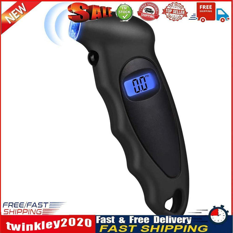 HB-110 Digital Tire Pressure Gauge 0-150 PSI for Car Motorcycle (Black) Newly