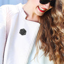 Hexagon Numbers Brooch Badges Fashion Pins Jewelry Gift Clothes Bag Accessories