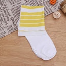 Anti-slip Sports Socks Women Men Cycling Calf Length Socks (Yellow Stripe)