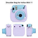 PU Leather Bag Case w/Adjustable Shoulder Strap for Instax Mini 11 (Purple)