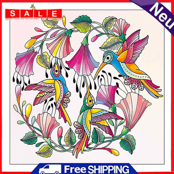 Diamond Painting Partial Special Drill Birds and Flowers Picture of Rhinest
