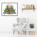 Partial Cross Stitch DIY Eco-cotton Castle Handiwork Counted Wall Artwork K