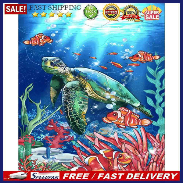 DIY Paint By Number Kit Frameless Turtle Fish Handpainted Canvas Wall Art Dec