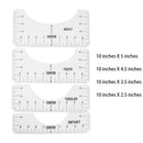 4pcs T-Shirt Neck Size Ruler T-Shirt Alignment Ruler for Guiding Drawing