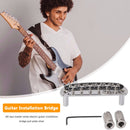 For JM JazzMaster Guitar Bridge Adjustable Threaded 6 String Saddle Guitar Parts
