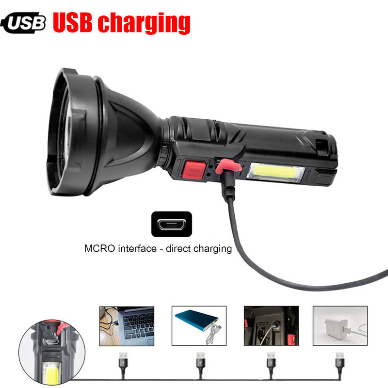 Rechargeable Portable LED Flashlight Multifunctional Powerful Torch Searchlight
