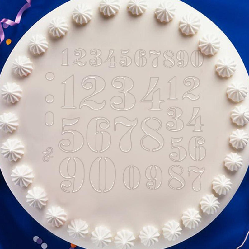 Number Plastic Paint Stencil Template for DIY Cake Coffee Decorative Spray Mold