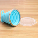 270mL Foldable Silicone Cup Outdoor Retractable Ultra-thin Water Mug (Blue)
