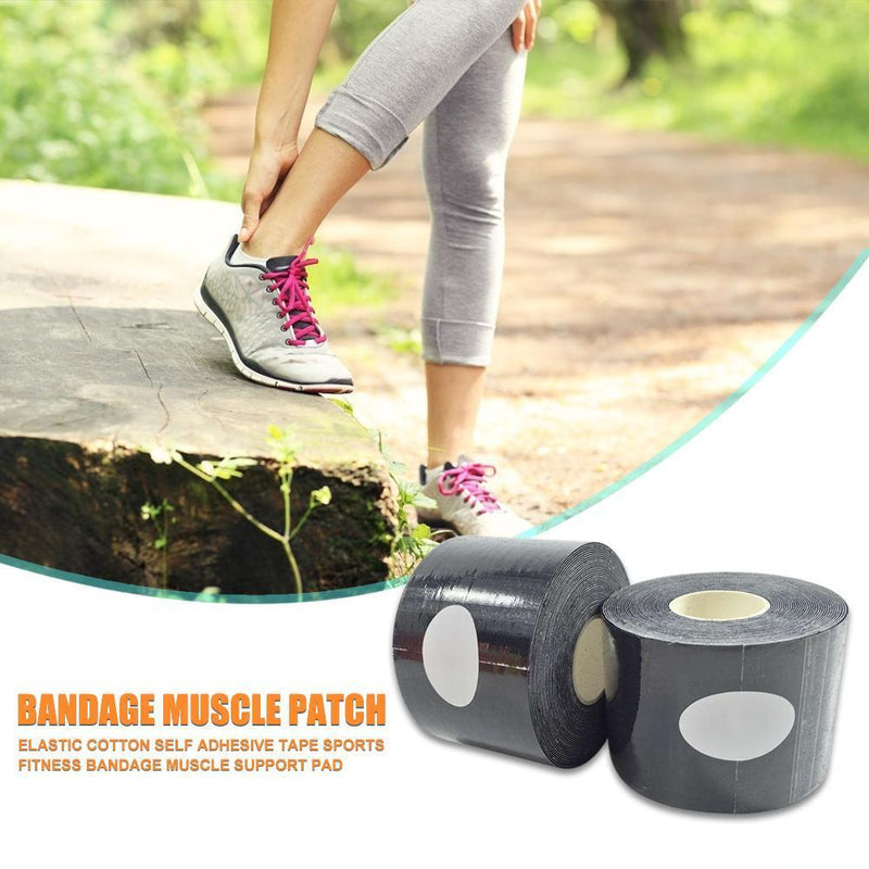 3.8cmx5m Elastic Adhesive Tape Sports Bandage Muscle Support Pads (Black)