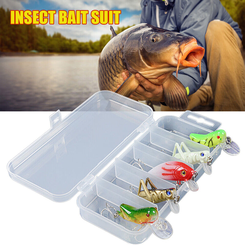 5pcs Topwater Minnow Bionic Fishing Lures Artificial Hard Bait with Storage Box