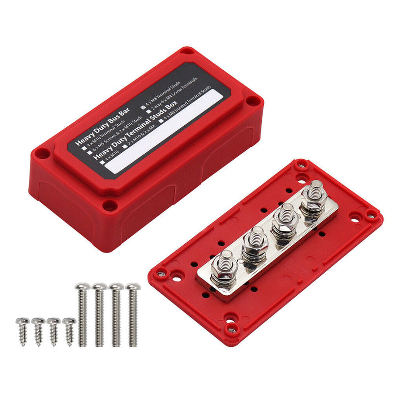 D4 Terminal Studs Bus-Bar Box C 48V 300A Car Ship Power Distribution Block Newly