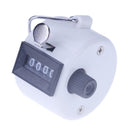 Clicker Counter 4 Digit Number Counters Plastic Shell Hand Held(White) Newly