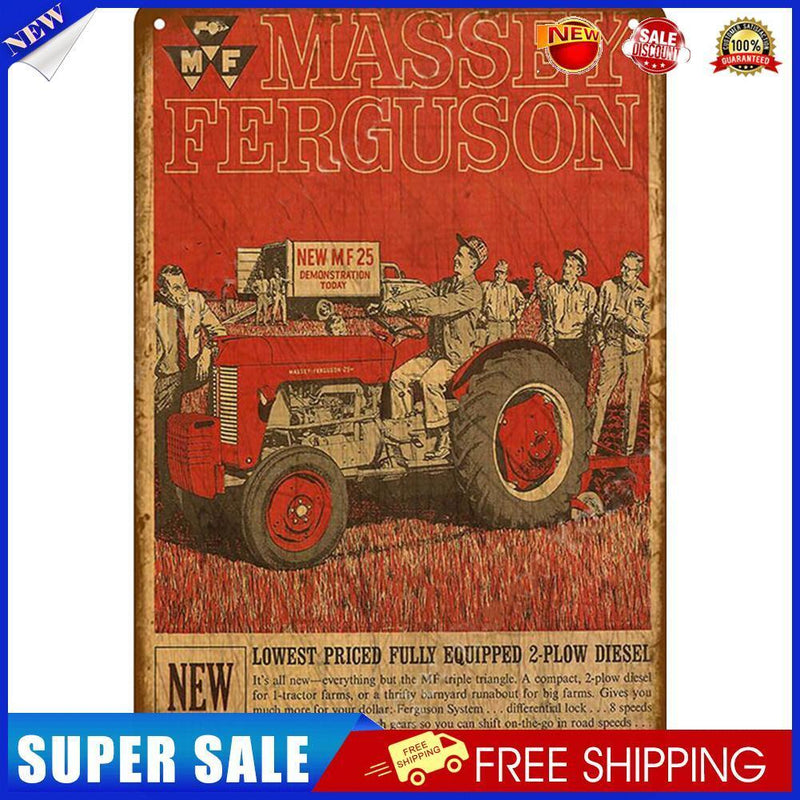 Square Iron Painting Farm Vehicle Metal Sign Plaque Wall Posters Painting