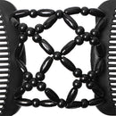 Retro Magic Beads Double Hair Comb Clip Stretchy Hair Combs Hairpin (Black)