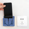 Phone Wall Mounted Holder with Plug Charging Sundries Organizer Box (Blue) Newly