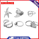 7pcs/set Fish Easy Finger Rings Jewelry Gift Ethnic Style ANKLE