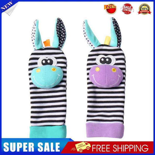 10x Baby Rattle Ring Socks Soft Newborn Cute Infant Foot Finder Toys (005)
