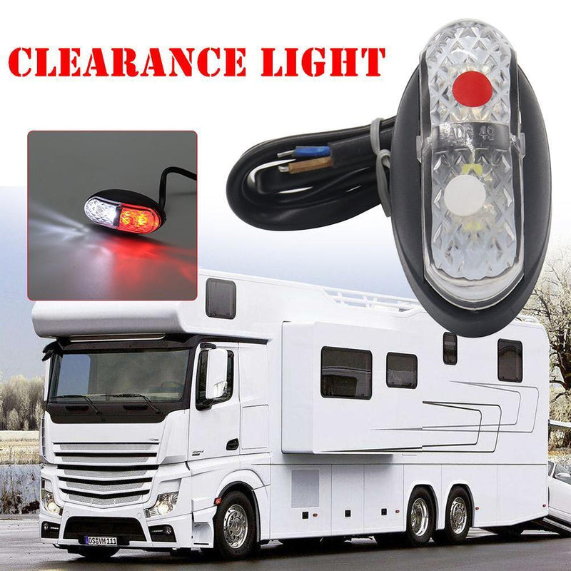 Red+White LED Side Marker Light Clearance Lamp for Truck Trailer Caravan Newly