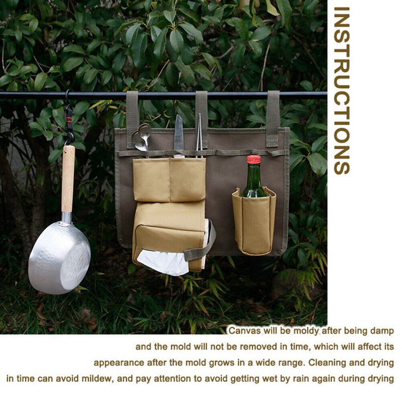 Storage Bag Multipurpose Camping Hanging Organizer 600D Oxford for Picnic Travel