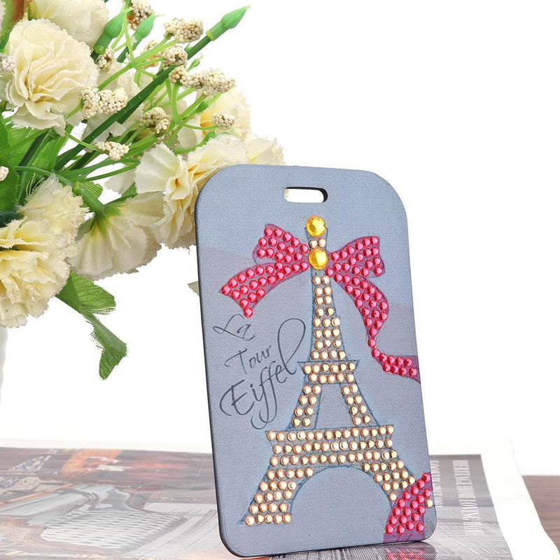 DIY Diamond Painting Special Shape Tower Ribbon Type Label Luggage Boarding Pass