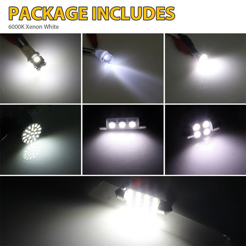 Door Plates ETC Inside Bulb Kit Combo LED Car Interior Light License Plate Lamp