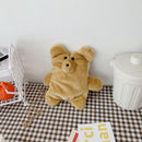 Cute Plush Bear Shaped Shoulder Bag Women Messenger Chain Purse (Brown)