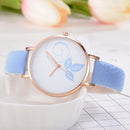 Women Color Change Quartz Watch Fashion Leather Strap Wristwatch(Sky Blue)-