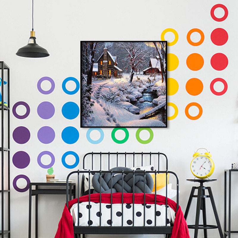 Snow House Rhinestone Mosaic Kit 5D DIY Full Drill Diamond Painting (B2350)
