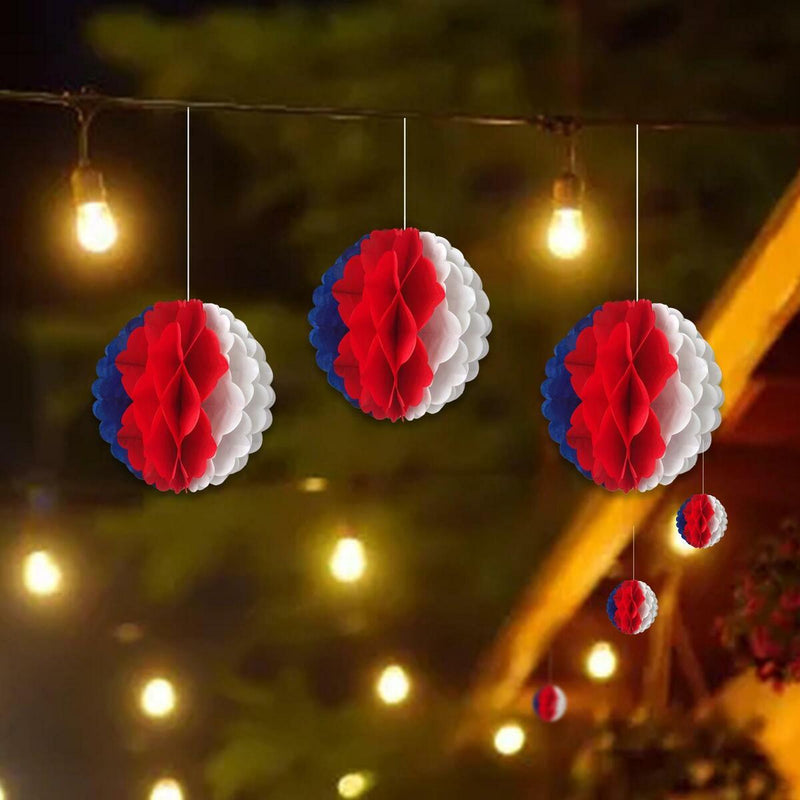 Union Jack Honeycomb Balls Queens Jubilee GB Party Events Hanging Decor x1