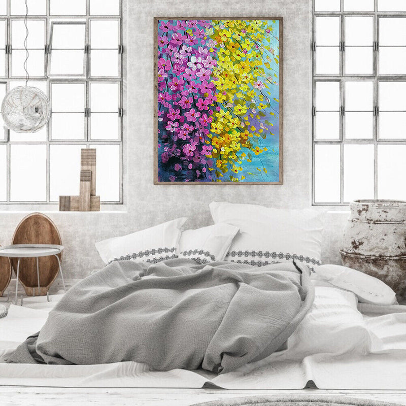 Hand Painted Oil Paint Kill Time Picture Colouring Yellow Flower Artcraft Gif