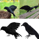 2Pcs Simulation Crow Black Crow Props Feather Birds Home Horror Decor J2Z2