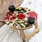 Camping Wine Picnic Table Folding Snack Table with Wine Bottle and Glass Hold