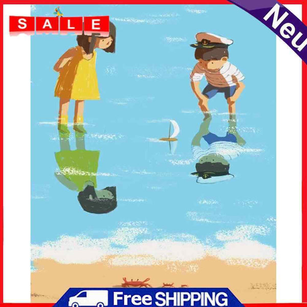 Kids On Beach 40x50cm Oil Paint By Numbers Picture DIY SXD216015