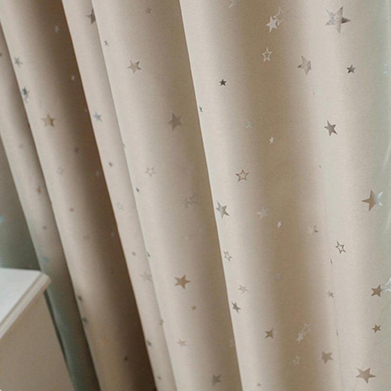 Full Blackout Shading Stars Bedroom Balcony Curtains Hook Grommet Purdah(1)