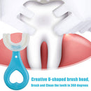 Silicone U-shaped Toothbrush 360 Degree Soft Brush for Kids (Heart Blue) Newly